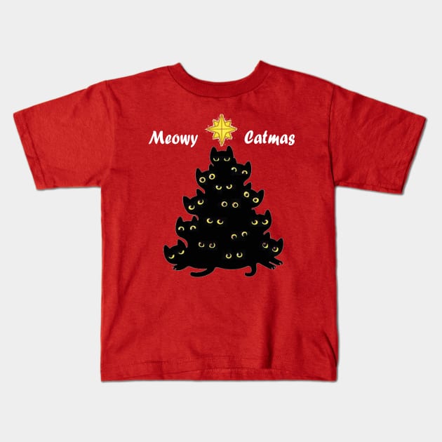 meowy catmas Kids T-Shirt by Abir's Store